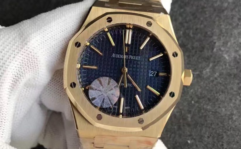 JF Gold Replica Audemars Piguet Royal Oak 15400 Blue Dial Watch with 3120 Movement