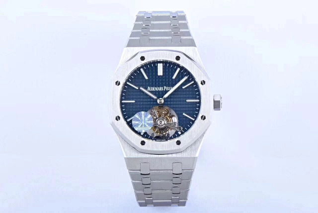 J12 Factory Replica Audemars Piguet Royal Oak Real Tourbillon Watch 26510 with Blue Dial